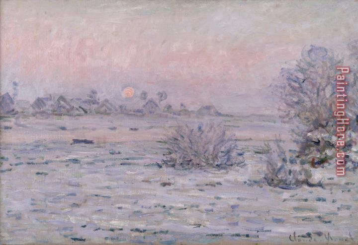 Claude Monet Snowy Landscape at Twilight
